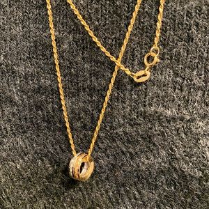 18k Real Solid Gold Necklace